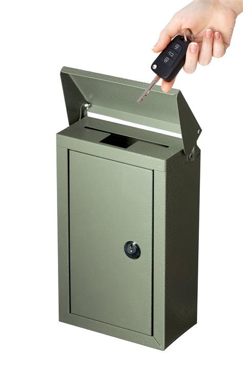 metal key drop box|wall mounted key drop box.